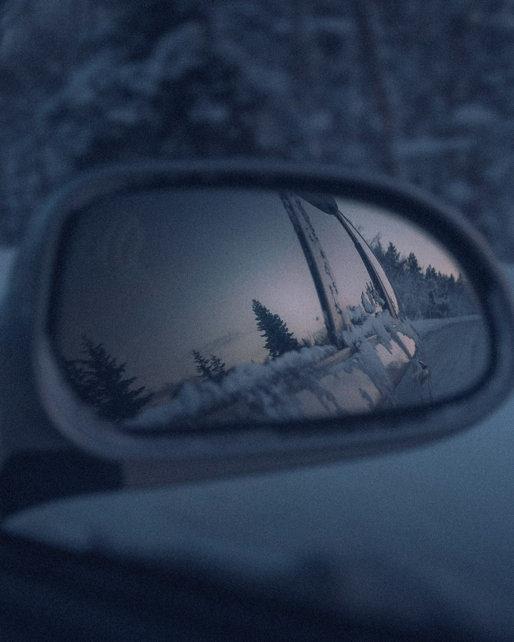 a side view mirror of a car