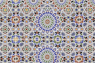 a colorful pattern with many different colors