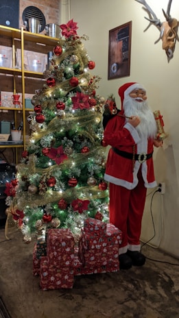 A decorated Christmas tree surrounded by colorful presents ready for delivery.