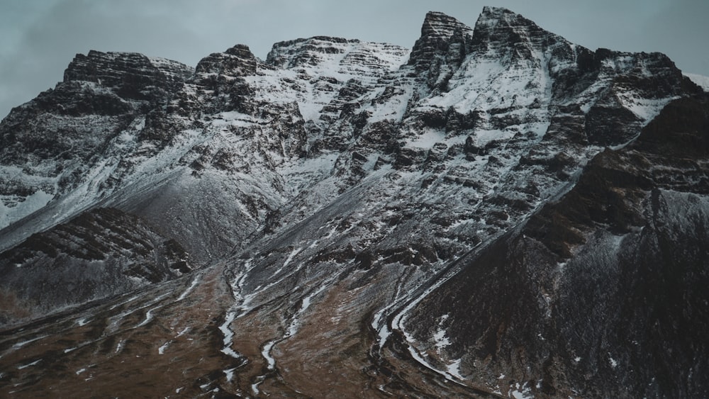 a snow covered mountain with a sky background