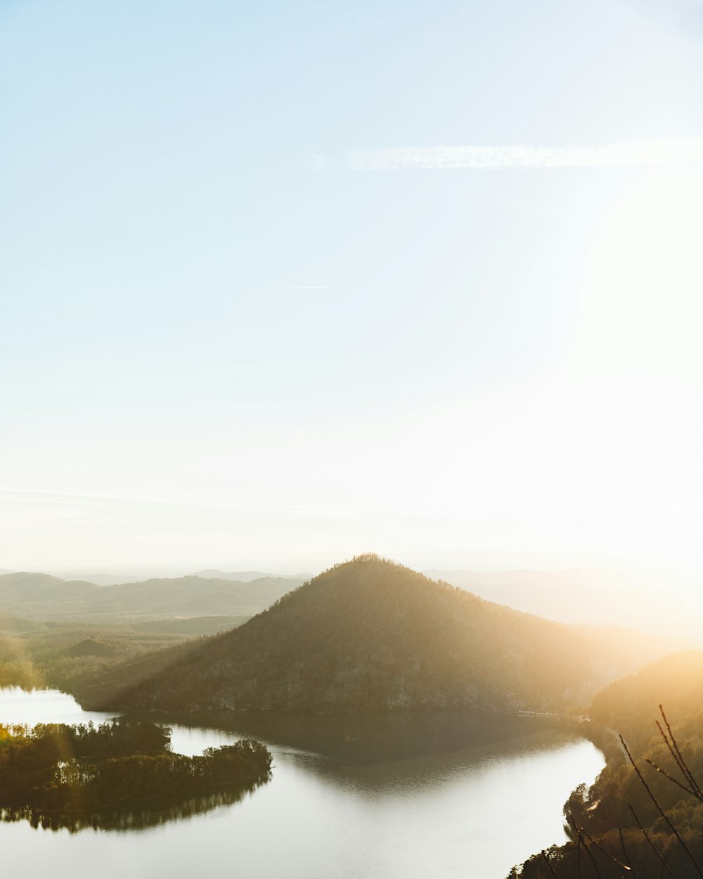 a large body of water surrounded by mountains