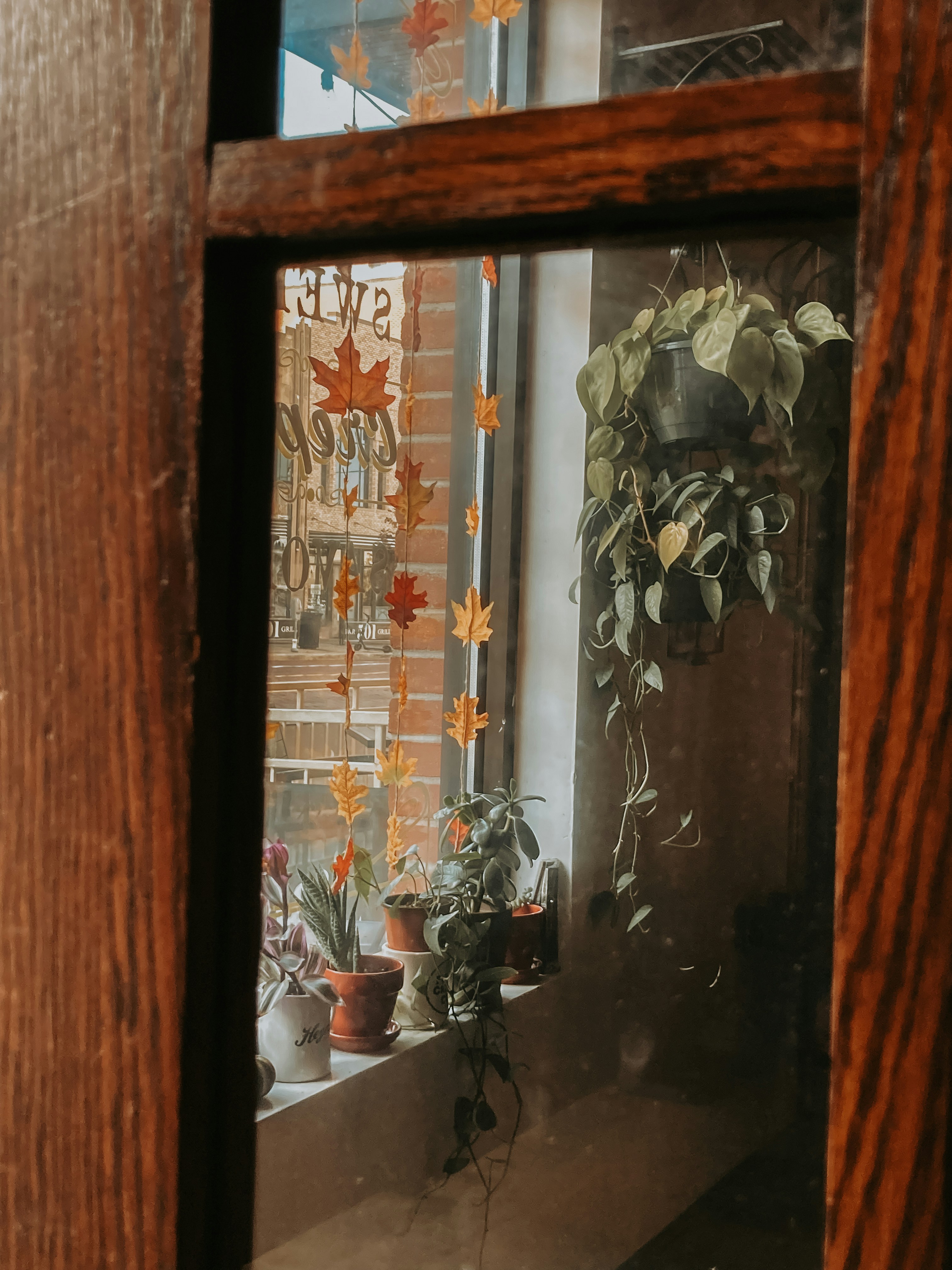 Decorative window film in a home office