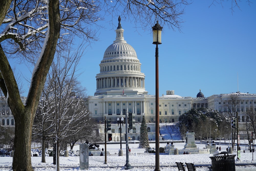 a view of the capitol building from across the street