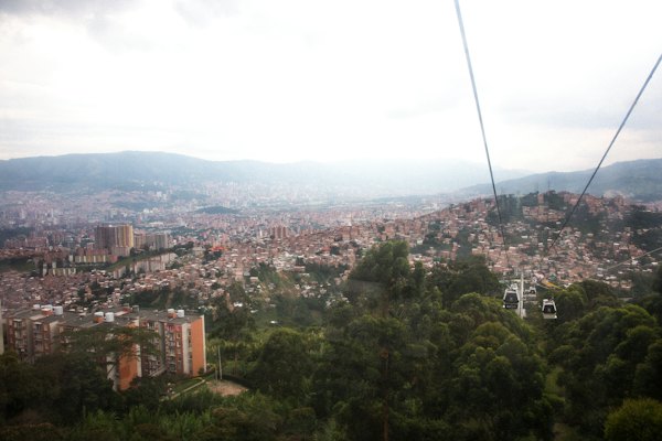 A view of a city from a cable car — Medellín, Colombia