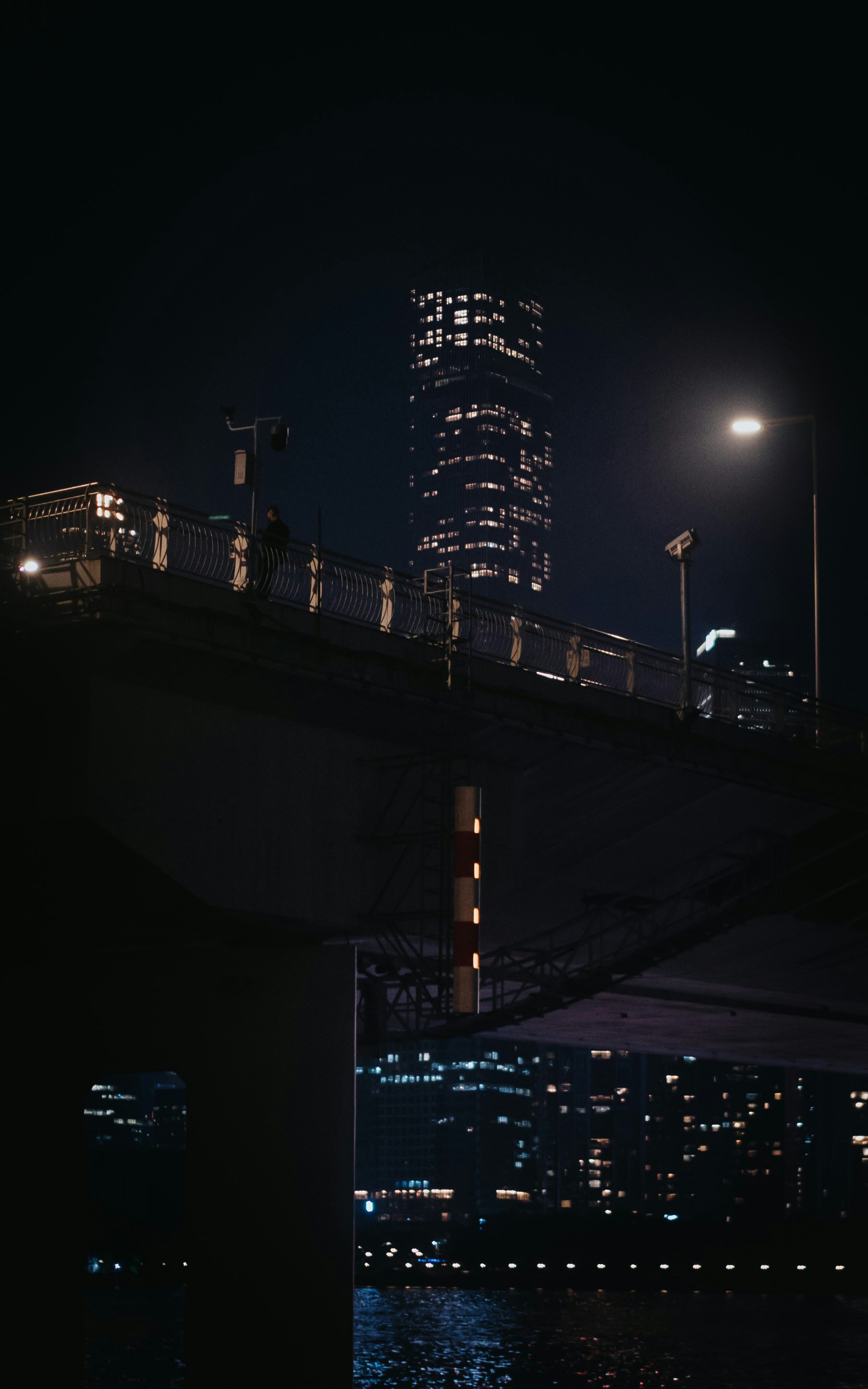 A bridge over a body of water at night photo – Free 广州市 Image on Unsplash