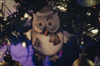 A whimsical illustration of a great horned owl wearing a magician's hat, surrounded by stars and a crystal ball.