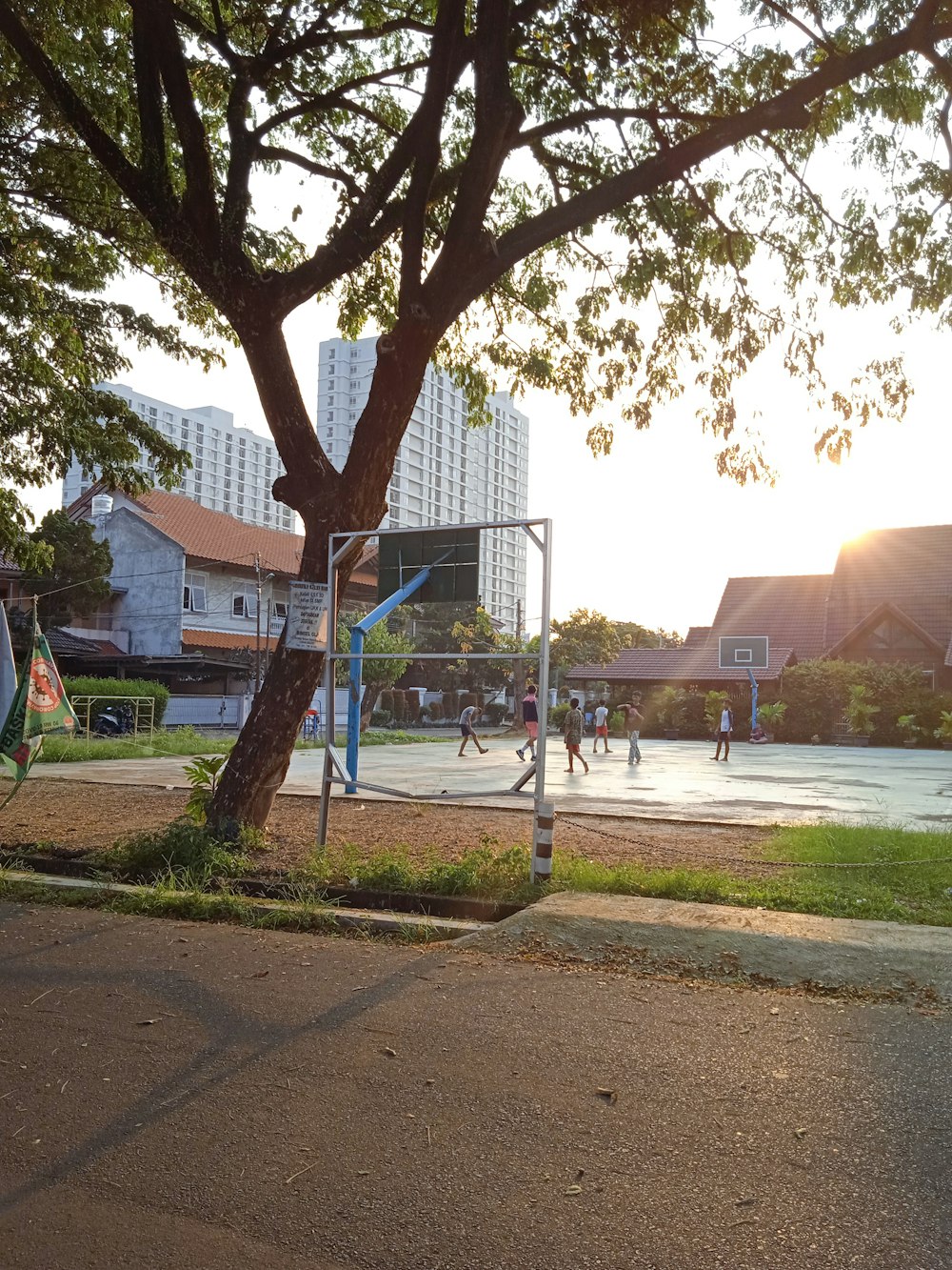 a group of people playing a game of basketball