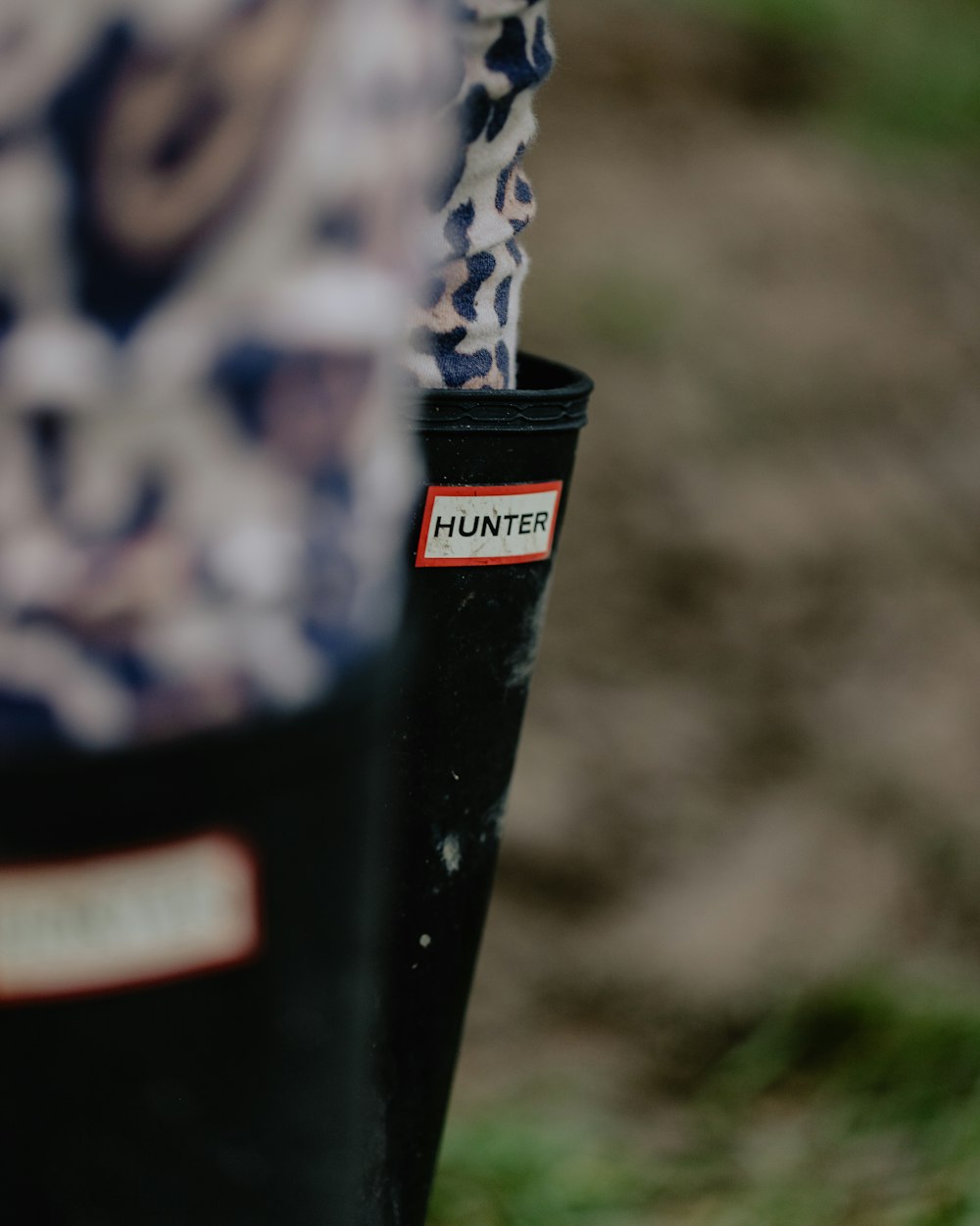 a close up of a black and white umbrella