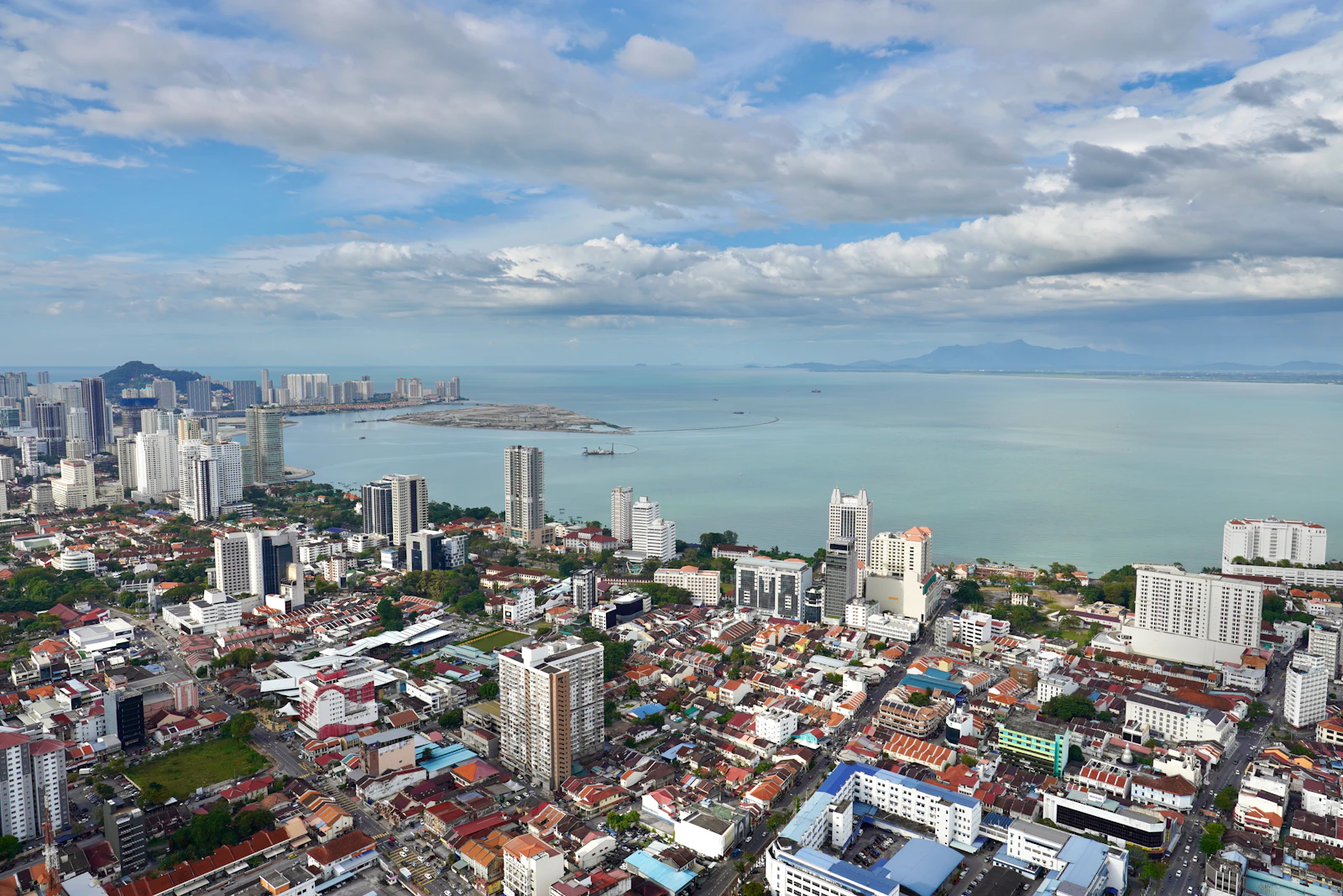 Aerial view of George Town Penang Malaysia for a Malaysia travel eSIM guide