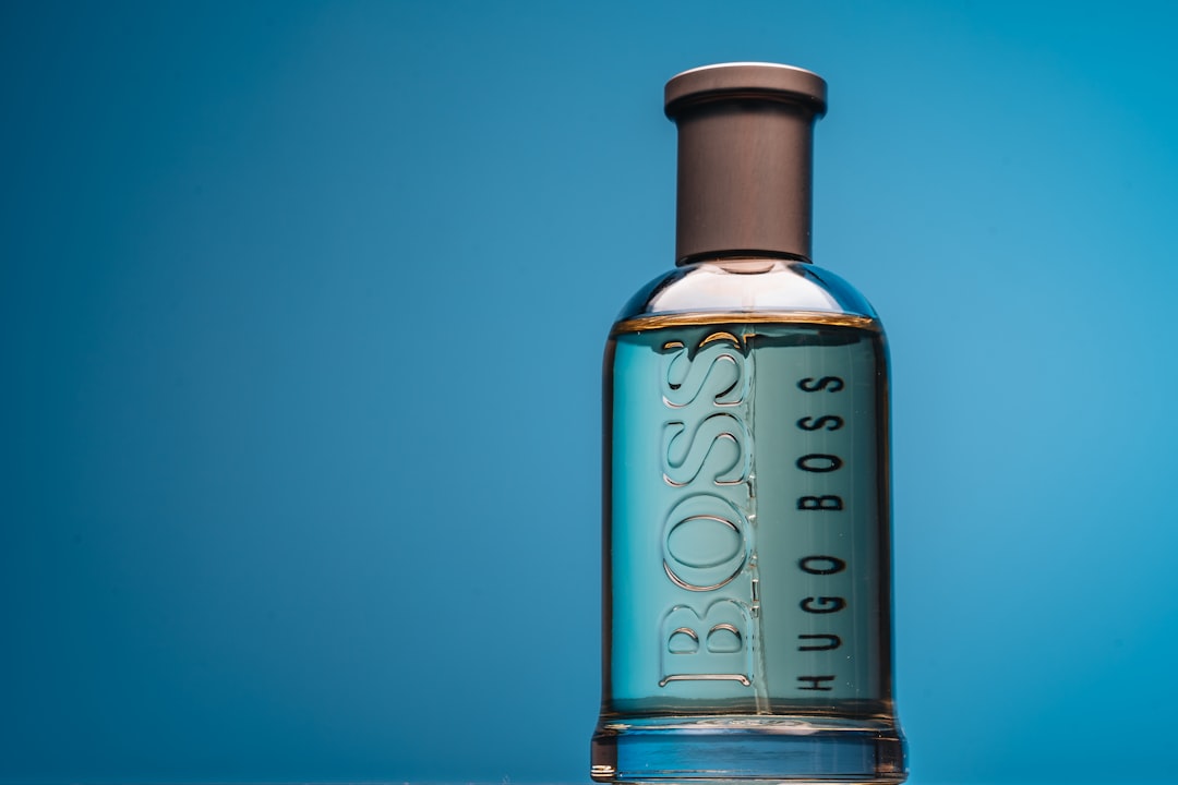 a bottle of boss bottled on a table,