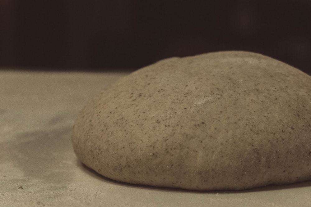 a close up of a rock on a table