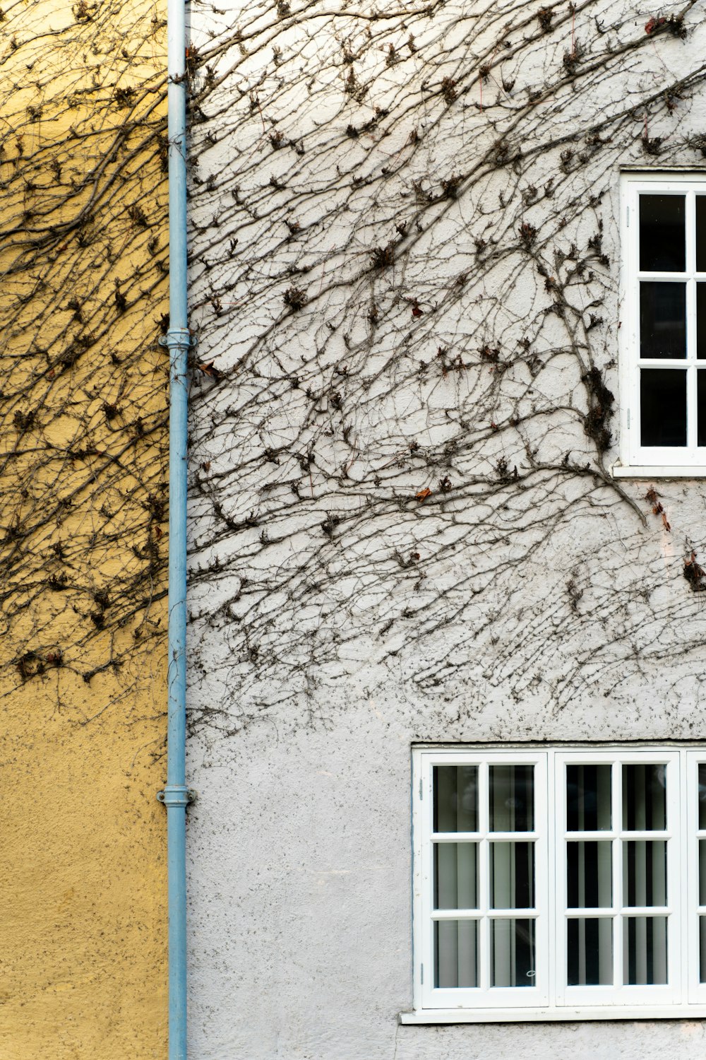 a house in front of a brick building