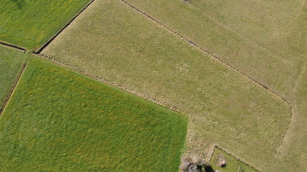 an aerial view of a field of grass