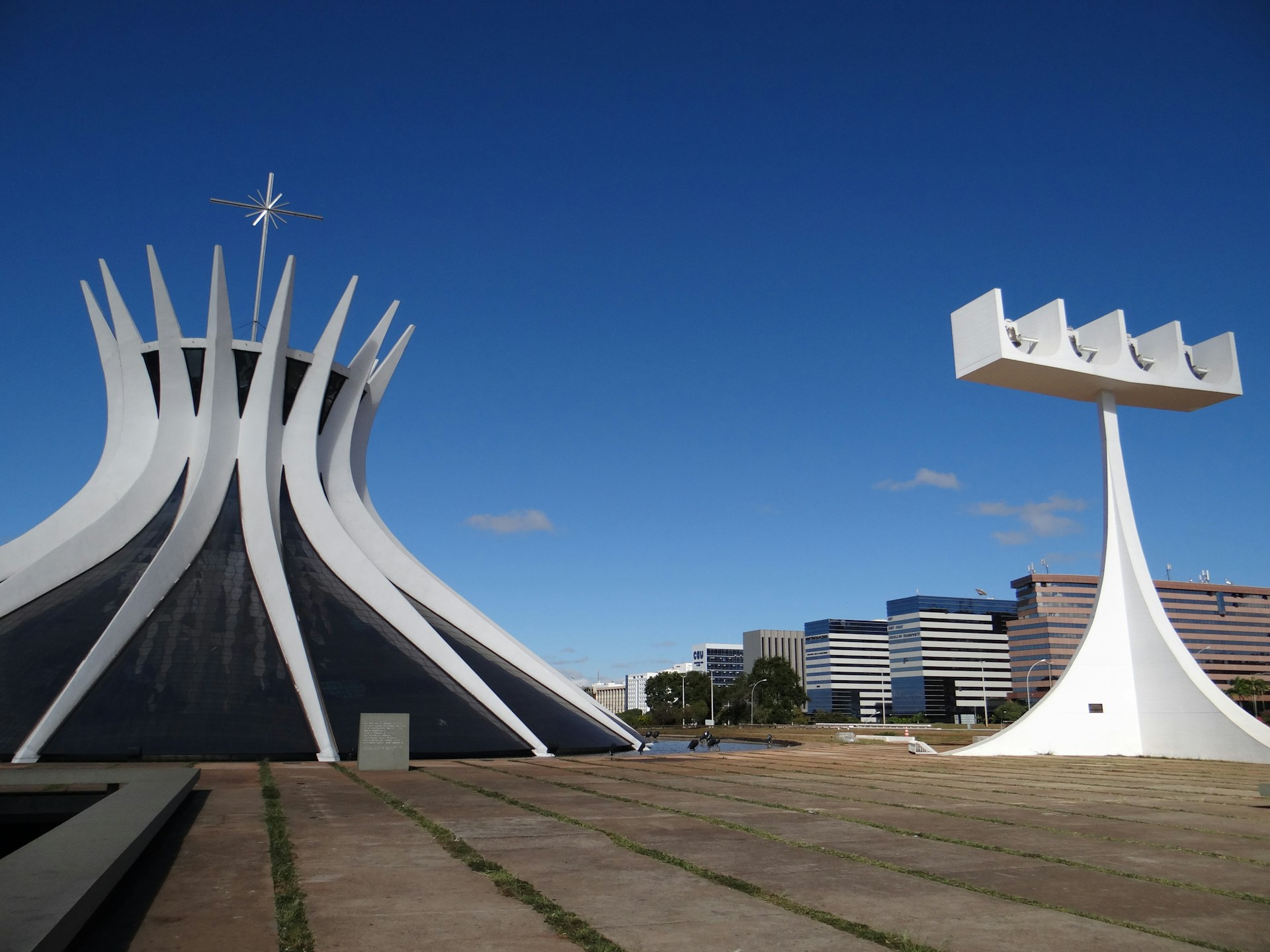 a large white building with a star on top of it
