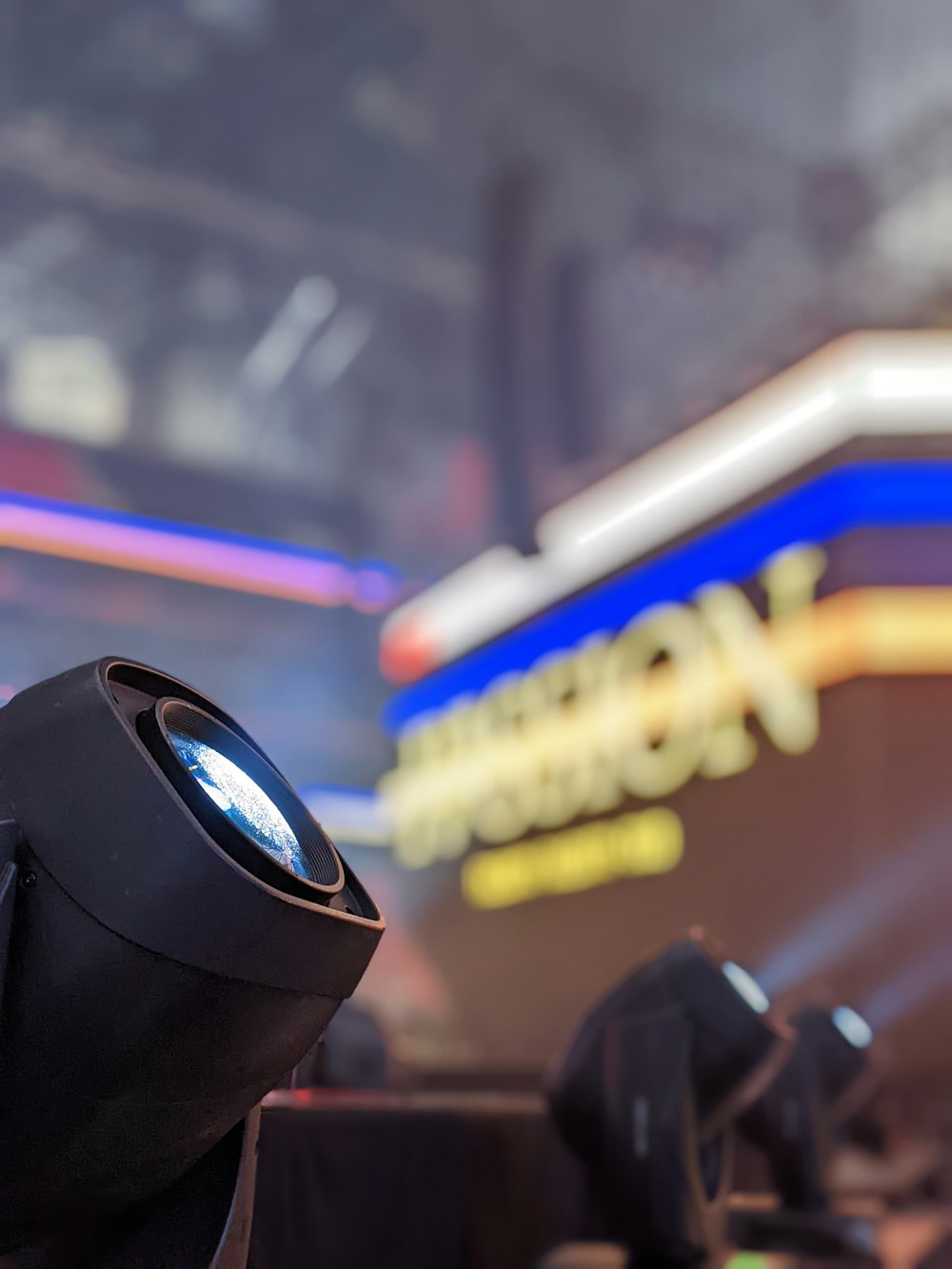 a close up of a projector on a table