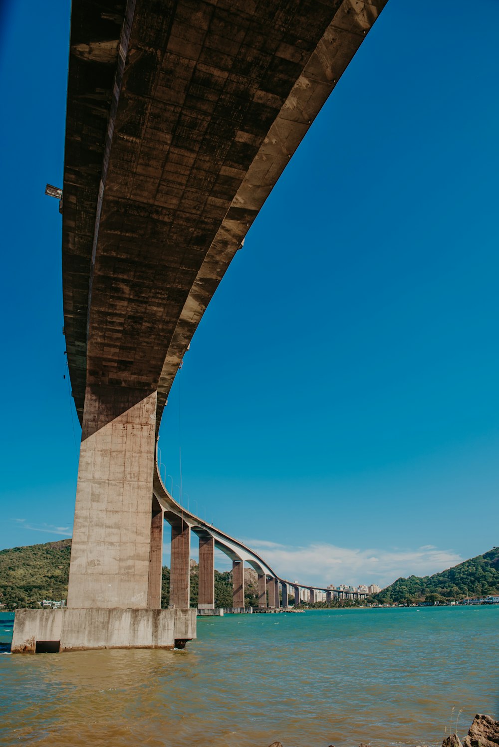 a large bridge spanning over a body of water