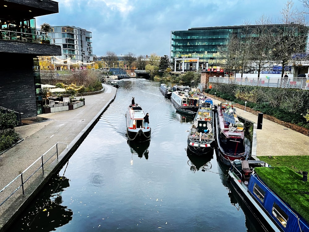 a couple of boats that are sitting in the water