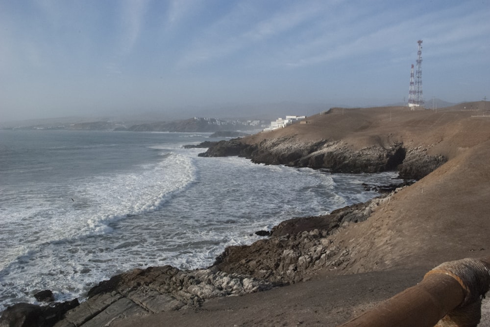 a view of a body of water from a hill