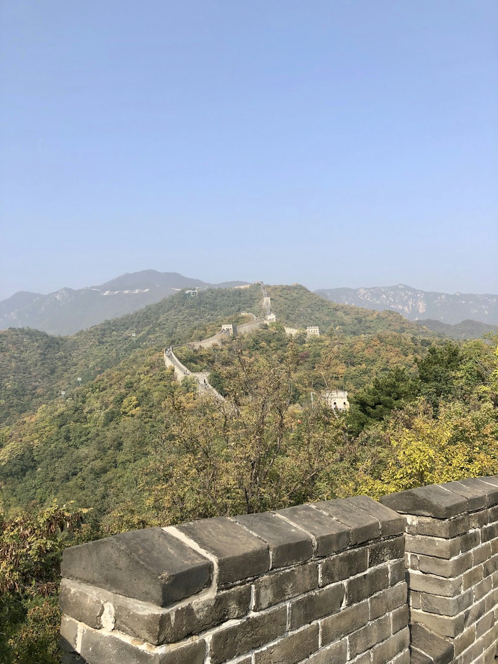 a view of the great wall of china