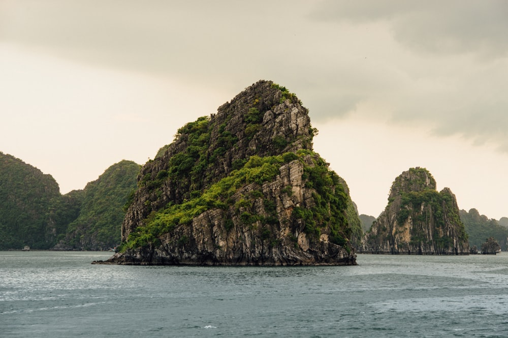 a small island in the middle of a body of water