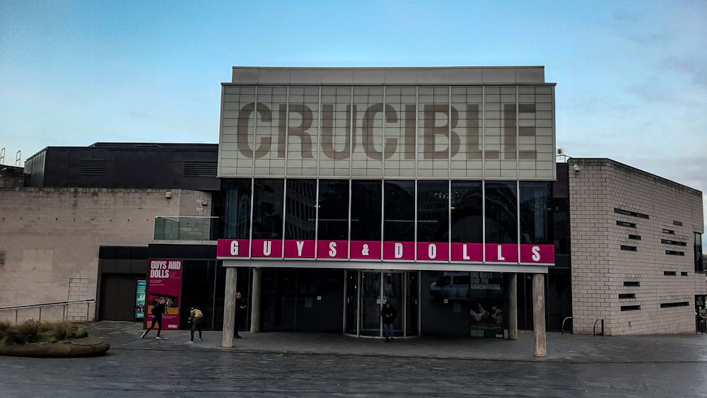 a large building with a sign that reads croubie