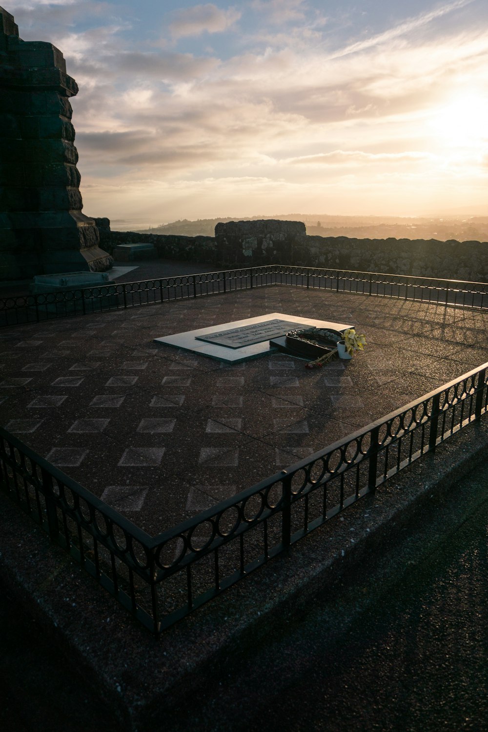 a large square with a book on top of it