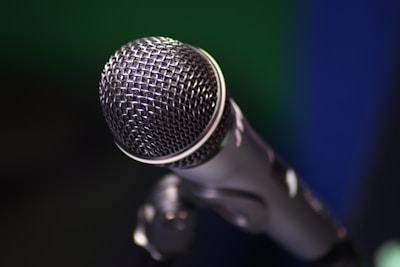 a close up of a microphone on a stand