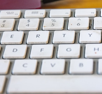 a close up of a keyboard on a table