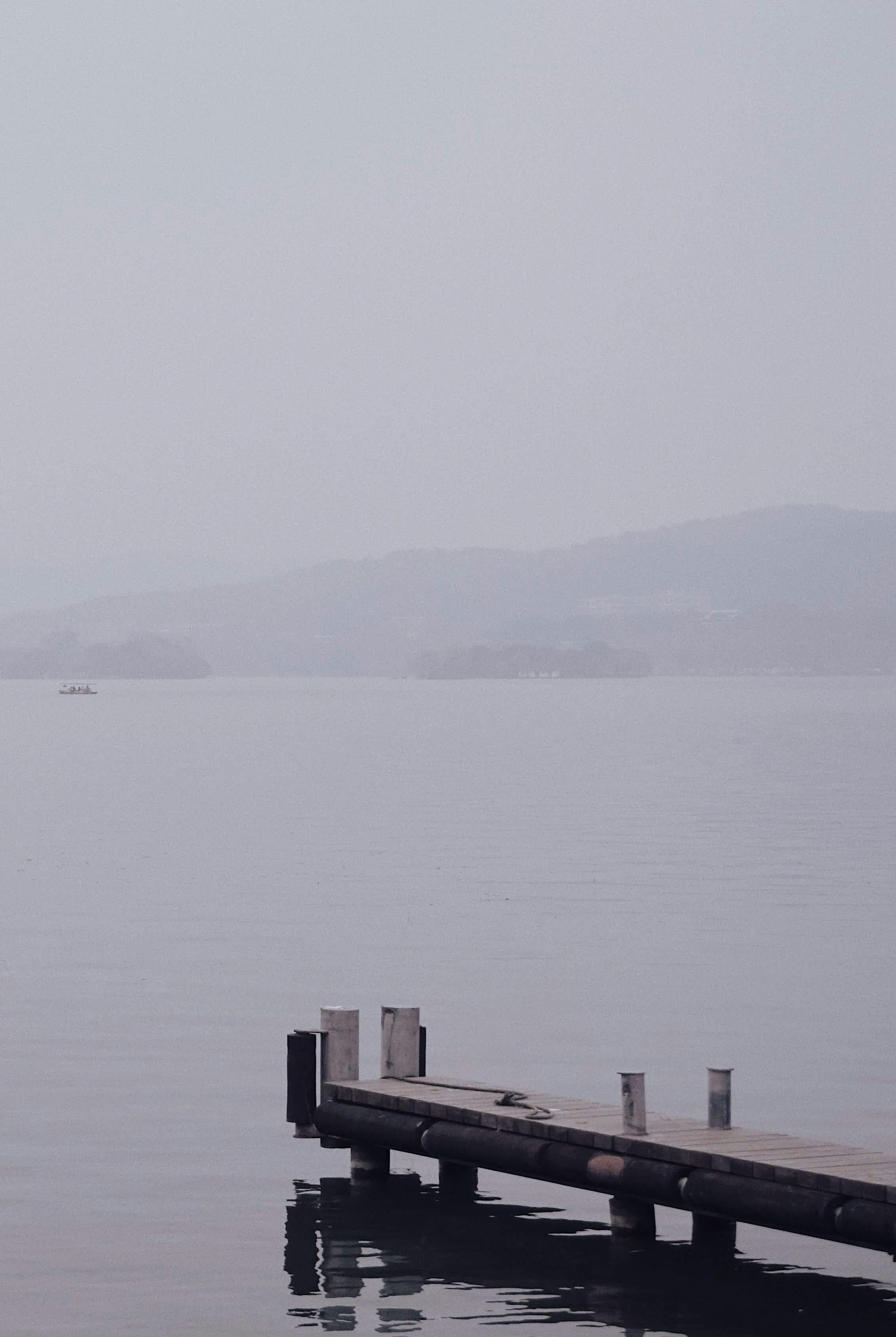a dock in the middle of a body of water