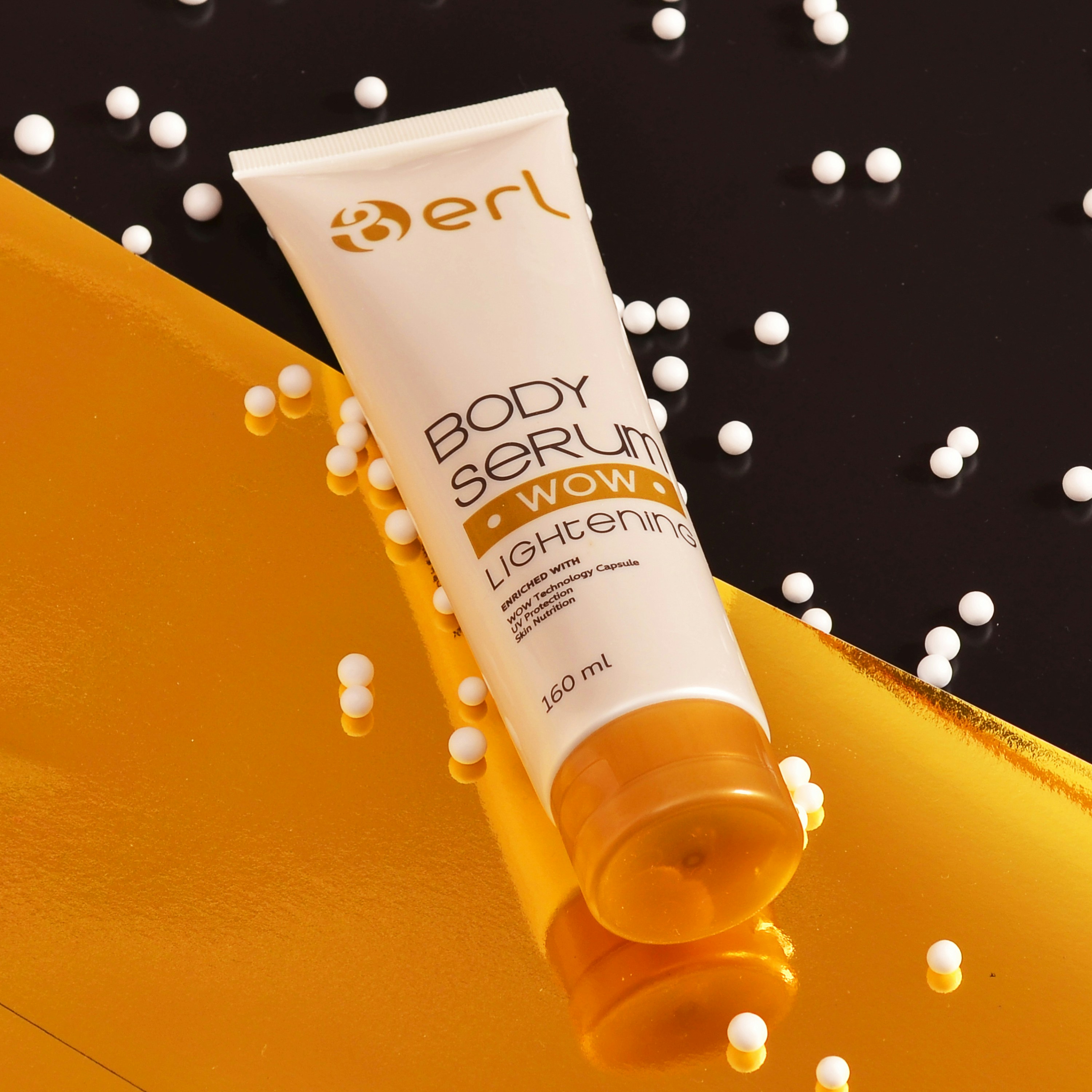 Tube of body scrub on a table