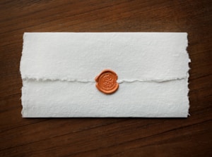 a wax stamp on a piece of paper