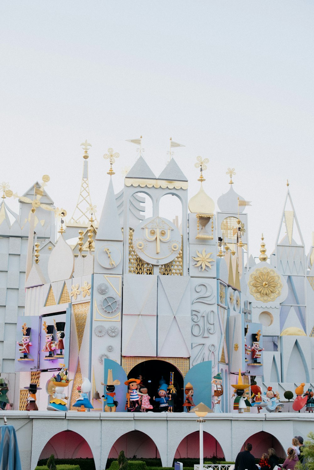 a large building with a lot of decorations on top of it