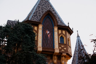 a tall building with a clock on it's side