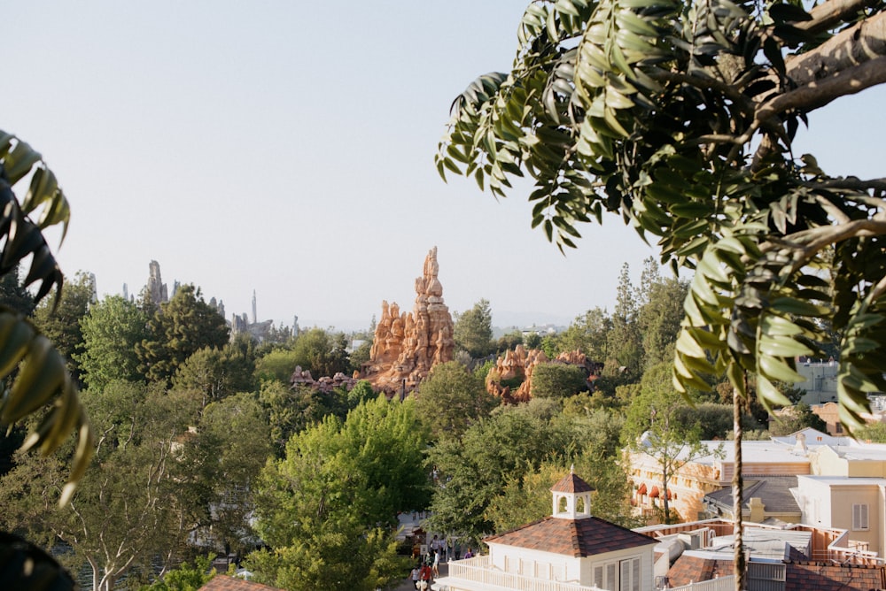 a view of a castle from a distance