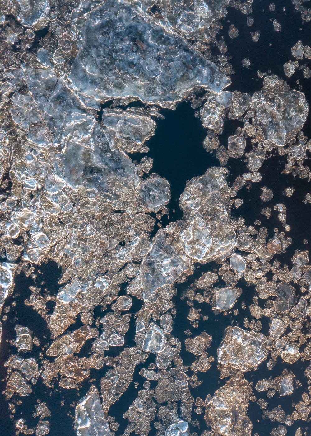 a view of the surface of a body of water
