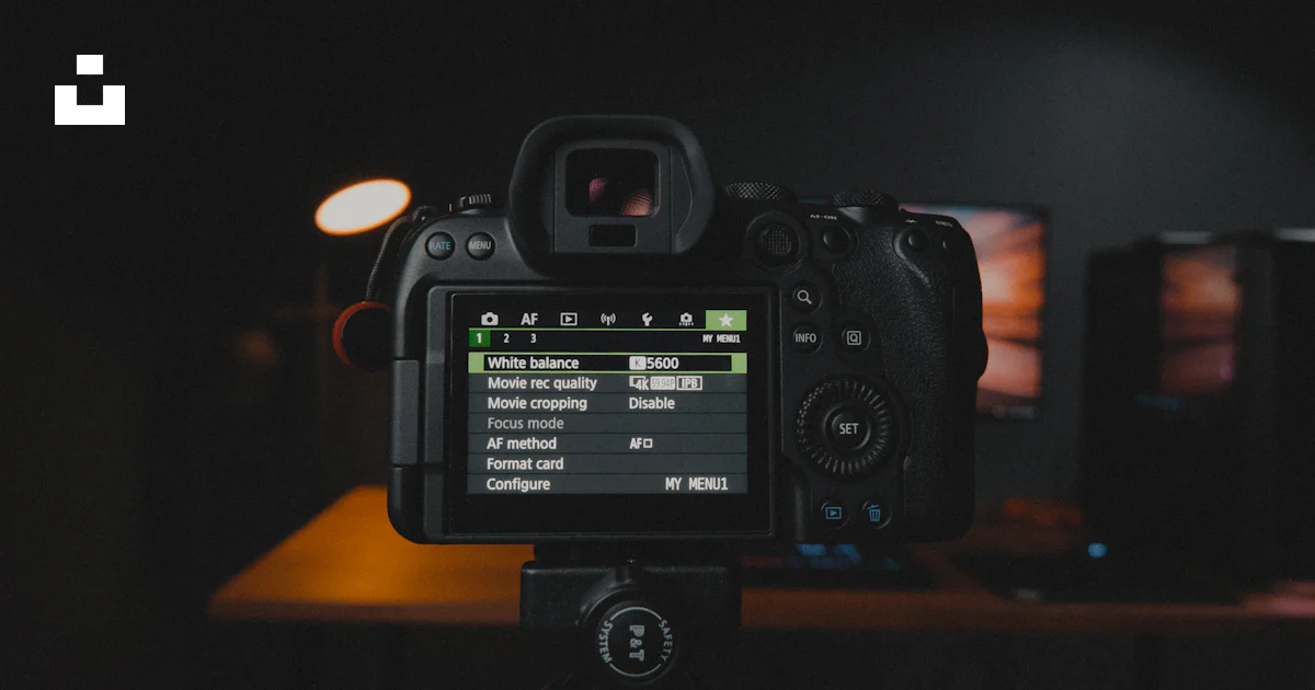 Camera Setting Screen Shot A camera with a screen showing the settings photo – Free Photography ...