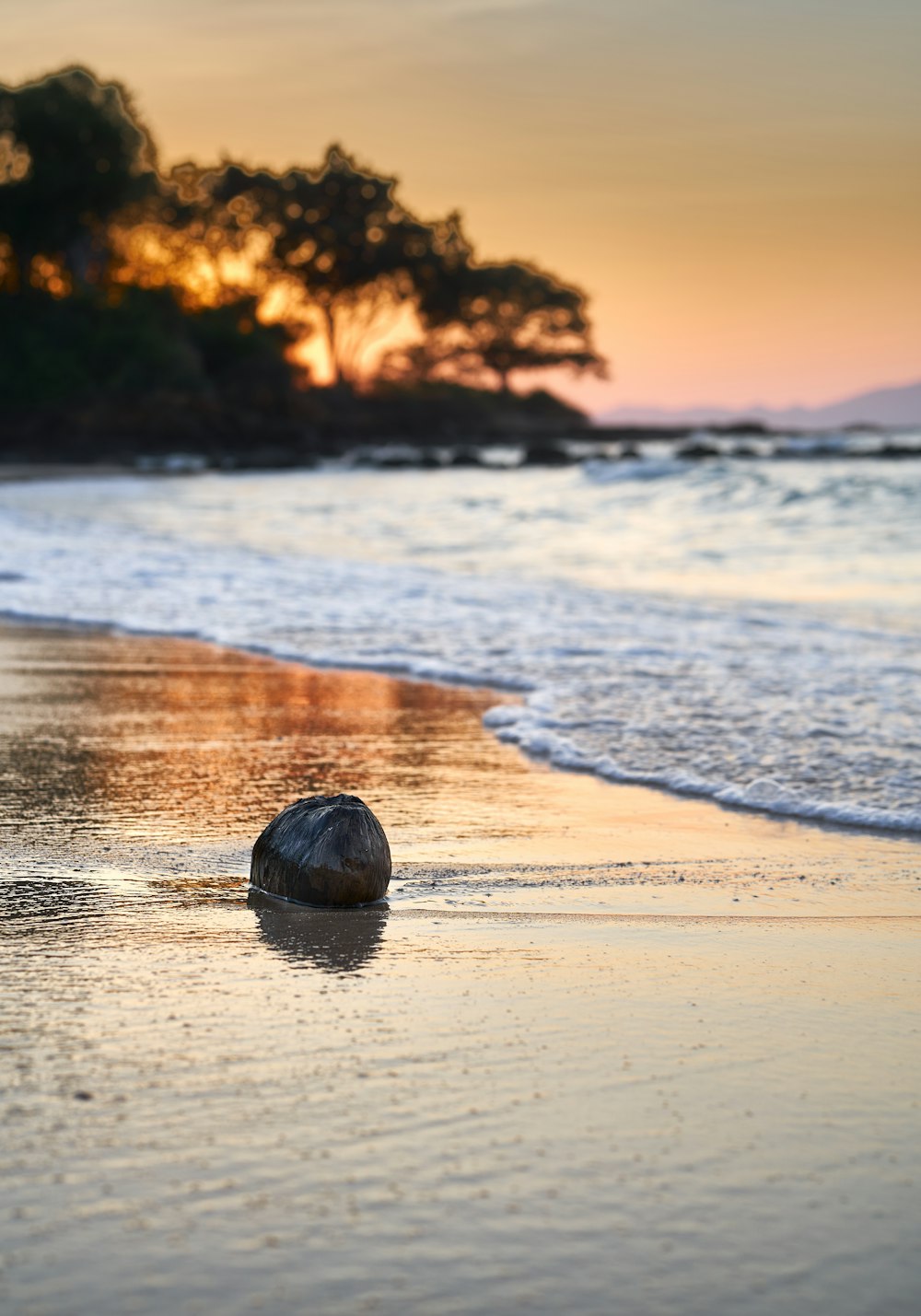 a sunset over a body of water