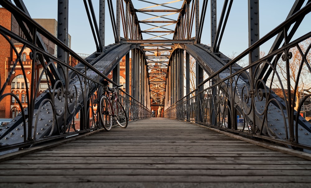 a clock on a bridge