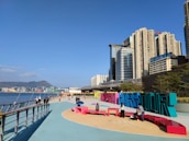 A vibrant cityscape illustrating community engagement and public spaces.