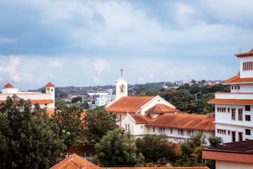 a view of a city with buildings and trees