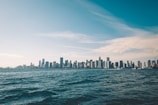 a view of a city from the water