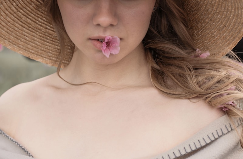 Elegant woman with floral charm