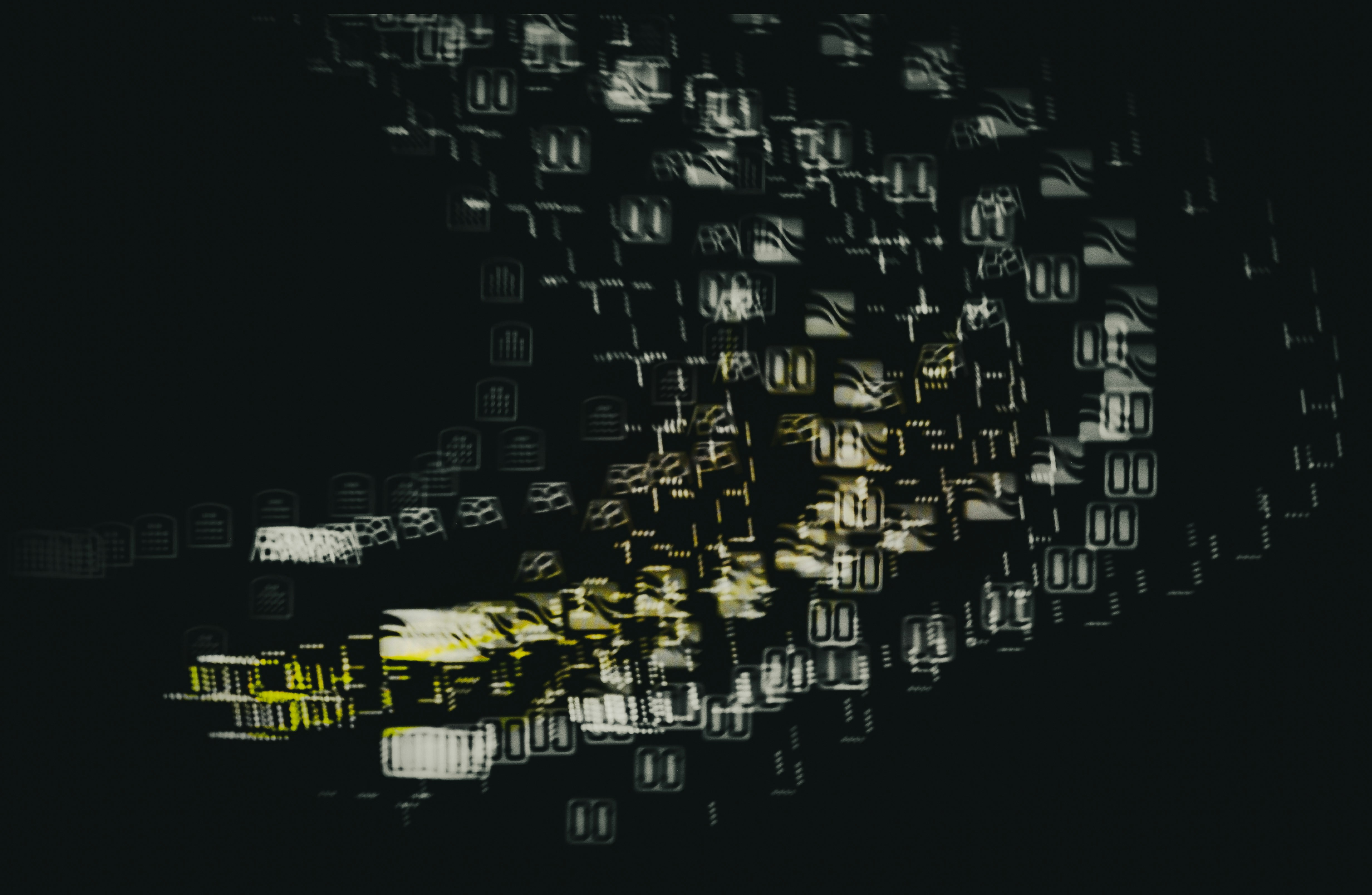 a black background with white and yellow numbers