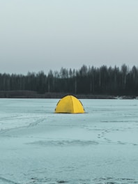 a tent in the snow