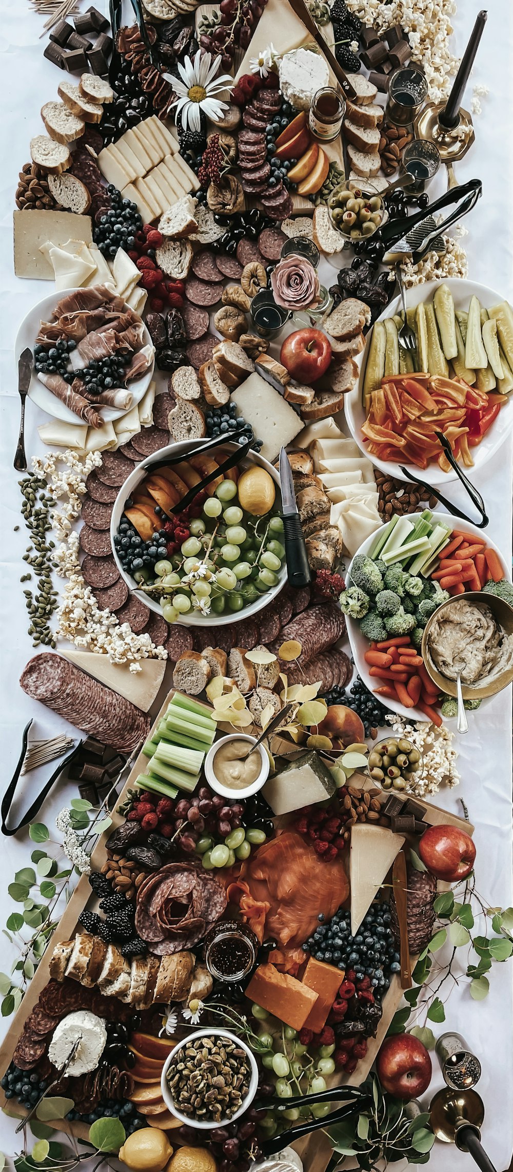 a very long table filled with lots of food