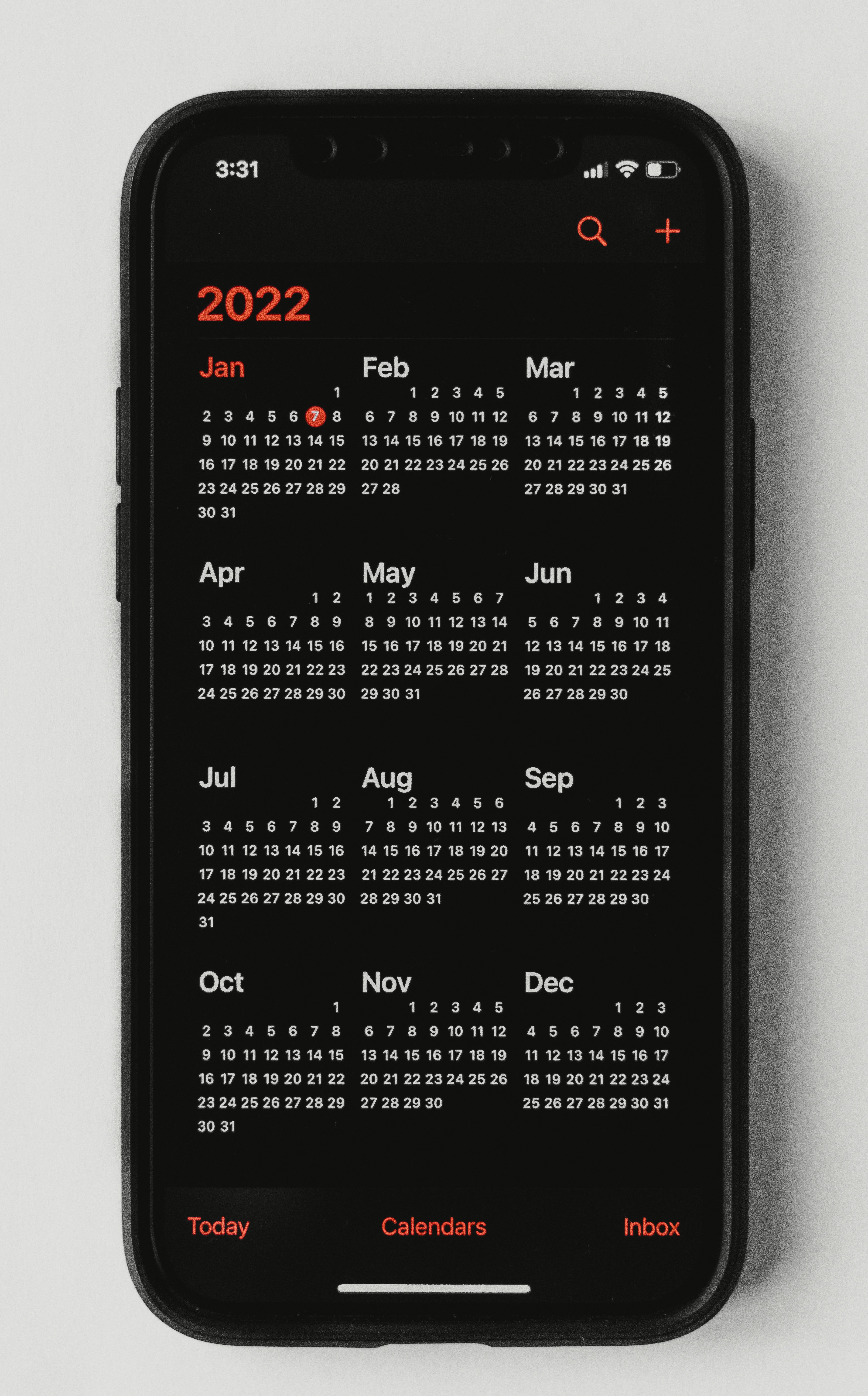 2022 iPhone Calendar.