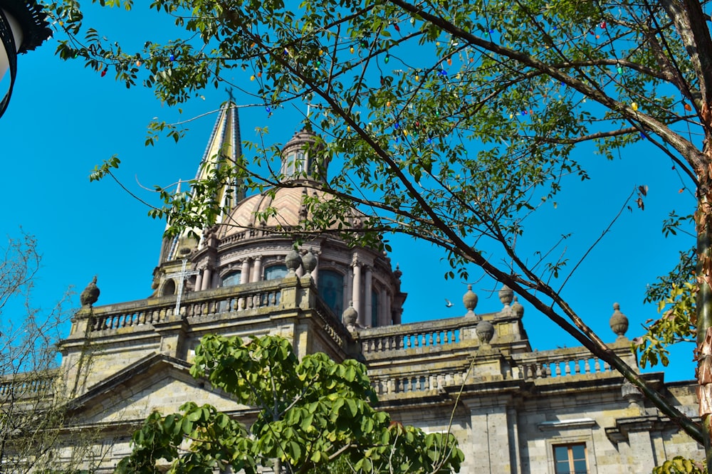 a large building with a clock on the front of it