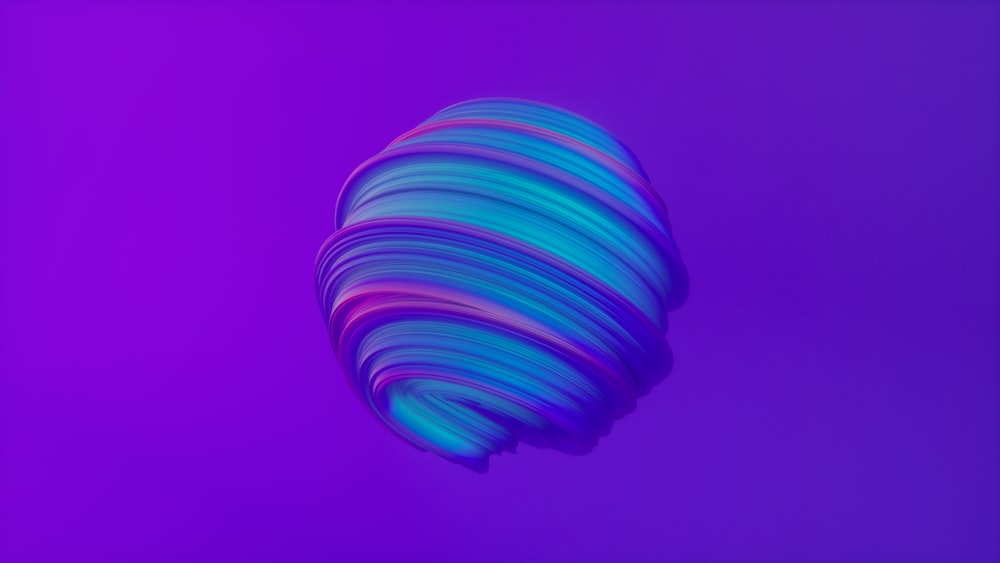 a purple and blue background with a circular object in the middle