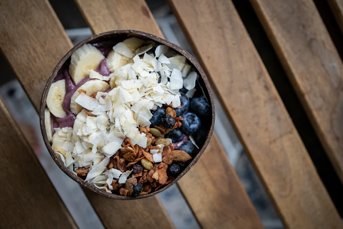 Bowl of granola with fresh berries