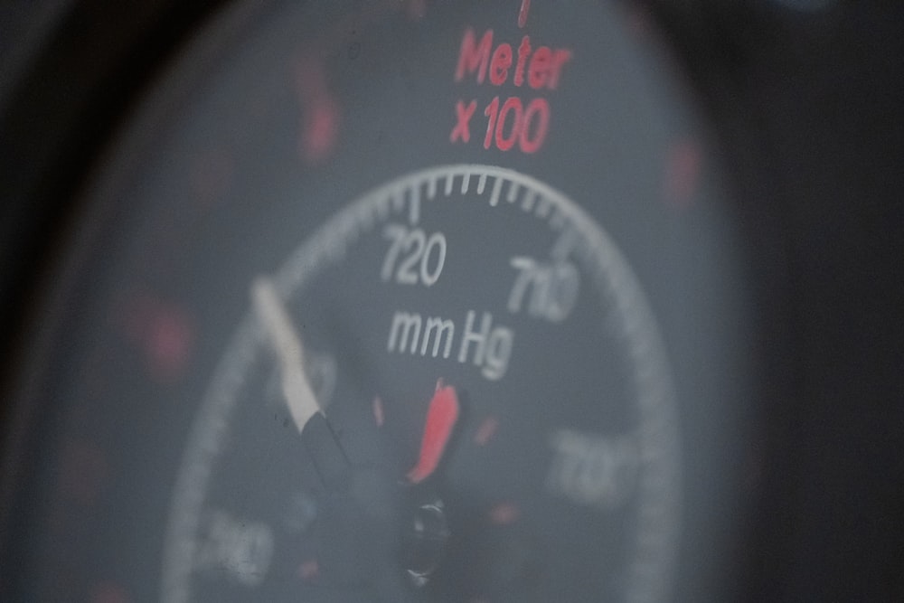 a close up of a speedometer on a vehicle